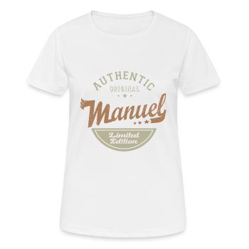 Manuel cadeau Tshirt personnalisé prénom manuel - T-shirt respirant Femme - blanc - Devant - AI Model Female 172 dark (172cm)