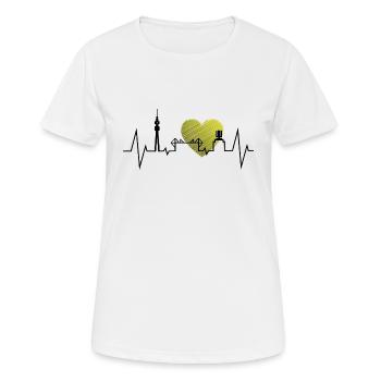 Dortmund Skyline mit Herz - Frauen T-Shirt atmungsaktiv - Weiß - Vorne - AI Model Female 172 dark (172cm)