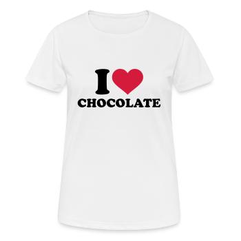 Schokolade - Frauen T-Shirt atmungsaktiv - Weiß - Vorne - AI Model Female 172 dark (172cm)