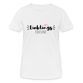 Lieblingscousine - Frauen T-Shirt atmungsaktiv - Weiß - Vorne - AI Model Female 172 dark (172cm)