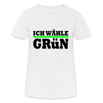 Ich wähle grün - Frauen T-Shirt atmungsaktiv - Weiß - Vorne - AI Model Female 172 dark (172cm)