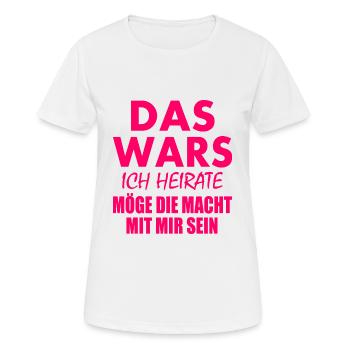 Das wars ich heirate - Frauen T-Shirt atmungsaktiv - Weiß - Vorne - AI Model Female 172 dark (172cm)