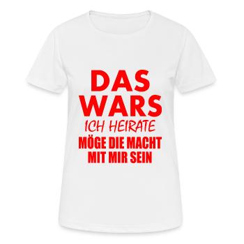 Das wars ich heirate - Frauen T-Shirt atmungsaktiv - Weiß - Vorne - AI Model Female 172 dark (172cm)