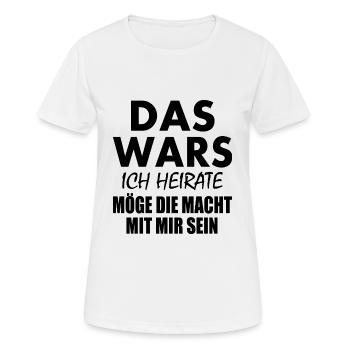 Das wars ich heirate - Frauen T-Shirt atmungsaktiv - Weiß - Vorne - AI Model Female 172 dark (172cm)