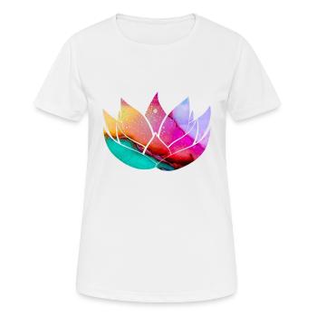 Lotusblume - Frauen T-Shirt atmungsaktiv - Weiß - Vorne - AI Model Female 172 dark (172cm)