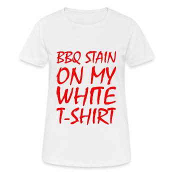 bbq barbecue stain on my white t shirt - Women's Breathable T-Shirt - white - Front - AI Model Female 172 dark (172cm)