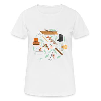 Wassersport - Frauen T-Shirt atmungsaktiv - Weiß - Vorne - AI Model Female 172 dark (172cm)