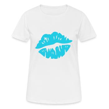 des années 80 embrasser les lèvres cadeau - T-shirt respirant Femme - blanc - Devant - AI Model Female 172 dark (172cm)