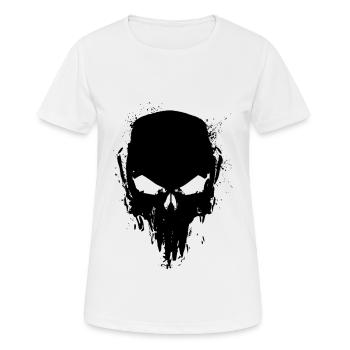 totenkopf schlicht - Frauen T-Shirt atmungsaktiv - Weiß - Vorne - AI Model Female 172 dark (172cm)