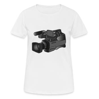 Videokamera - Frauen T-Shirt atmungsaktiv - Weiß - Vorne - AI Model Female 172 dark (172cm)
