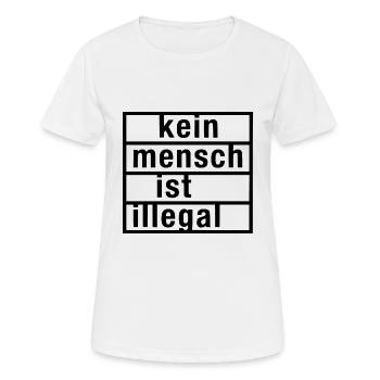 kein mensch ist illegal - Frauen T-Shirt atmungsaktiv - Weiß - Vorne - AI Model Female 172 dark (172cm)