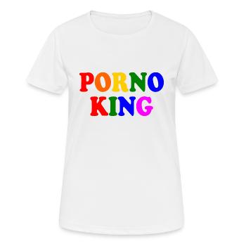 Porno king - Frauen T-Shirt atmungsaktiv - Weiß - Vorne - AI Model Female 172 dark (172cm)