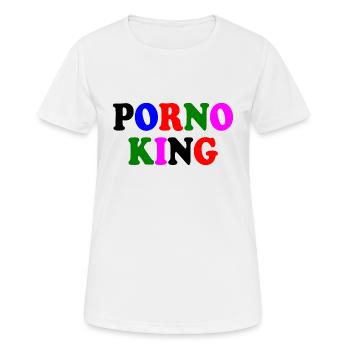 Porno king - Frauen T-Shirt atmungsaktiv - Weiß - Vorne - AI Model Female 172 dark (172cm)