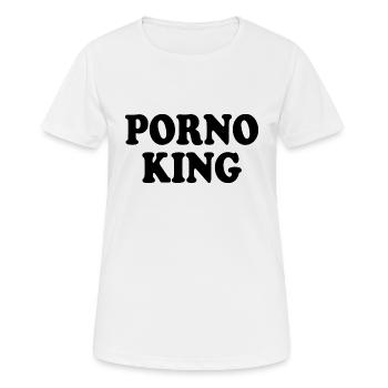 Porno king - Frauen T-Shirt atmungsaktiv - Weiß - Vorne - AI Model Female 172 dark (172cm)