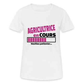 agricultrice en cours - T-shirt respirant Femme - blanc - Devant - AI Model Female 172 dark (172cm)