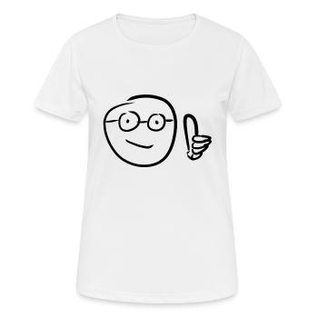 daumen hoch - Frauen T-Shirt atmungsaktiv - Weiß - Vorne - AI Model Female 172 dark (172cm)