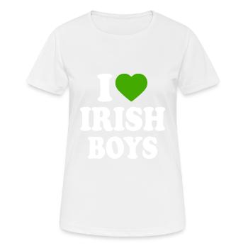 i love irish boys - Frauen T-Shirt atmungsaktiv - Weiß - Vorne - AI Model Female 172 dark (172cm)