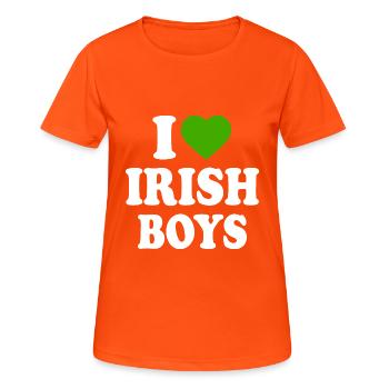 i love irish boys - Women's Breathable T-Shirt - neon orange - Front - AI Model Female 172 dark (172cm)