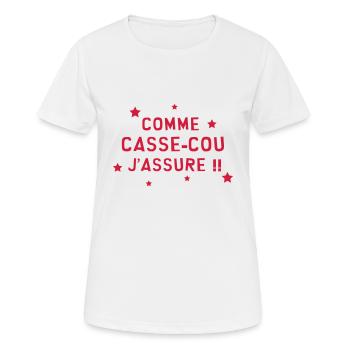 Casse-cou / Casse cou / Sport / Freestyle / Risque - T-shirt respirant Femme - blanc - Devant - AI Model Female 172 dark (172cm)