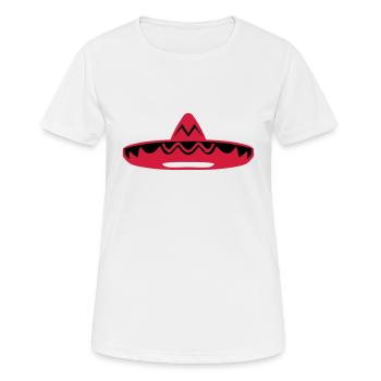chapeau mexicain 200 - T-shirt respirant Femme - blanc - Devant - AI Model Female 172 dark (172cm)