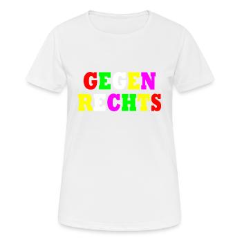 Gegen rechts - Frauen T-Shirt atmungsaktiv - Weiß - Vorne - AI Model Female 172 dark (172cm)