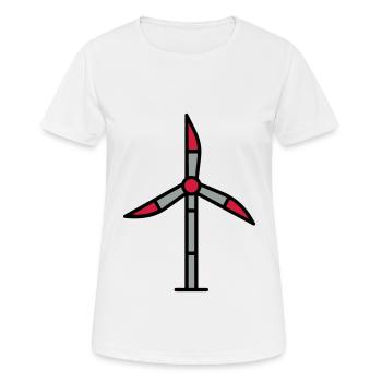 Windrad Windkraft Anlage Symbol - Frauen T-Shirt atmungsaktiv - Weiß - Vorne - AI Model Female 172 dark (172cm)