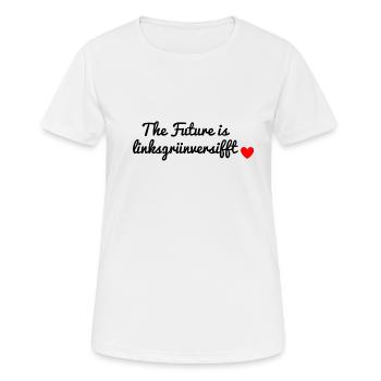 The Future is Left Green. - Women's Breathable T-Shirt - white - Front - AI Model Female 172 dark (172cm)
