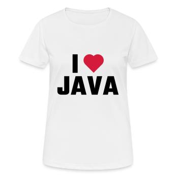 J'aime java - T-shirt respirant Femme - blanc - Devant - AI Model Female 172 dark (172cm)