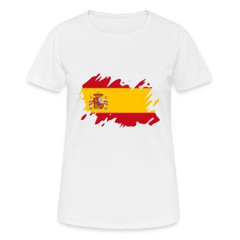 Spain flag blob of paint splatter blobs - Women's Breathable T-Shirt - white - Front - AI Model Female 172 dark (172cm)