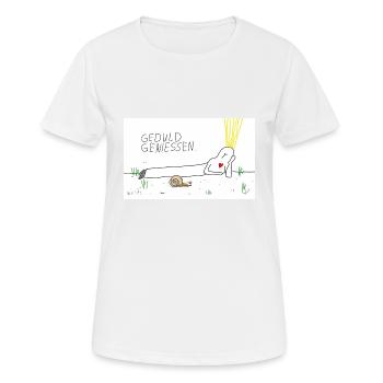 Geduld genießen - Frauen T-Shirt atmungsaktiv - Weiß - Vorne - AI Model Female 172 dark (172cm)