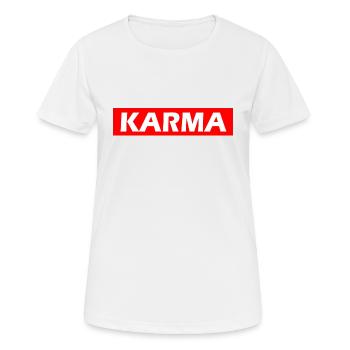 Karma - Frauen T-Shirt atmungsaktiv - Weiß - Vorne - AI Model Female 172 dark (172cm)