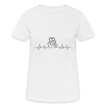 Father and son heartbeat - Women's Breathable T-Shirt - white - Front - AI Model Female 172 dark (172cm)