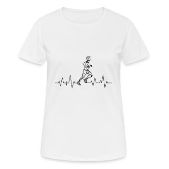 Läufer Herzschlag - Frauen T-Shirt atmungsaktiv - Weiß - Vorne - AI Model Female 172 dark (172cm)