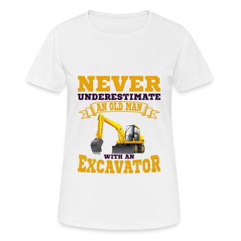 Excavator operator - Women's Breathable T-Shirt - white - Front - AI Model Female 172 dark (172cm)