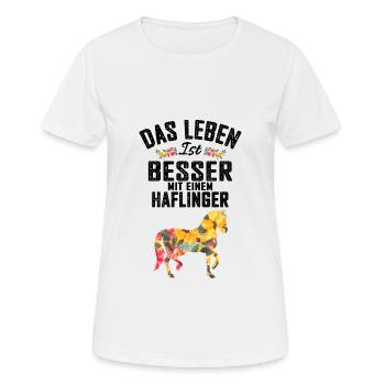 Haflinger Pferd - Frauen T-Shirt atmungsaktiv - Weiß - Vorne - AI Model Female 172 dark (172cm)