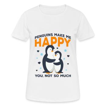manchot - T-shirt respirant Femme - blanc - Devant - AI Model Female 172 dark (172cm)
