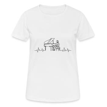 Klavier Herzschlag - Frauen T-Shirt atmungsaktiv - Weiß - Vorne - AI Model Female 172 dark (172cm)