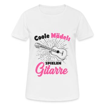 Gitarre - Frauen T-Shirt atmungsaktiv - Weiß - Vorne - AI Model Female 172 dark (172cm)