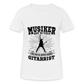 Gitarrist - Frauen T-Shirt atmungsaktiv - Weiß - Vorne - AI Model Female 172 dark (172cm)