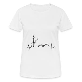 Sydney Herzschlag - Frauen T-Shirt atmungsaktiv - Weiß - Vorne - AI Model Female 172 dark (172cm)