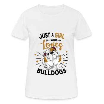 Bulldog anglais - T-shirt respirant Femme - blanc - Devant - AI Model Female 172 dark (172cm)