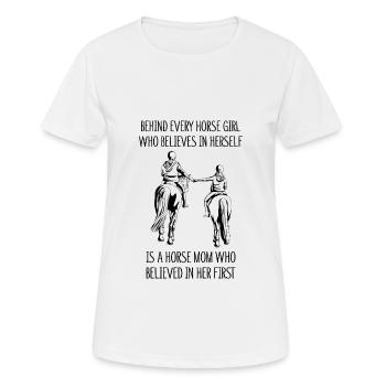 Reiten - Frauen T-Shirt atmungsaktiv - Weiß - Vorne - AI Model Female 172 dark (172cm)