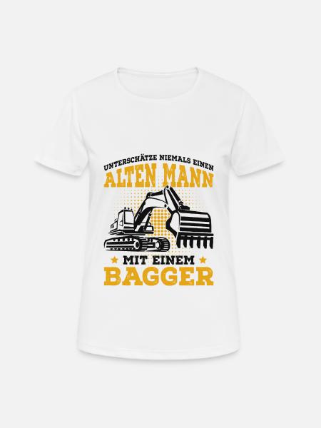 Baggerfahrer - Frauen T-Shirt atmungsaktiv - Weiß