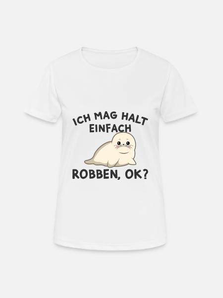 Robbe - Frauen T-Shirt atmungsaktiv - Weiß