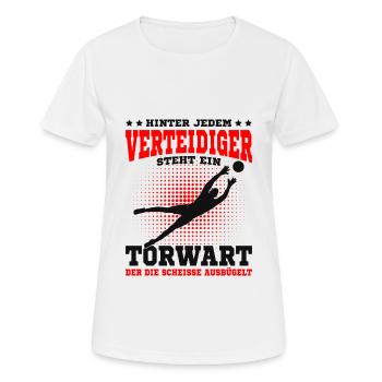 Torwart - Frauen T-Shirt atmungsaktiv - Weiß - Vorne - AI Model Female 172 dark (172cm)