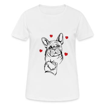 Bouledogue français - T-shirt respirant Femme - blanc - Devant - AI Model Female 172 dark (172cm)
