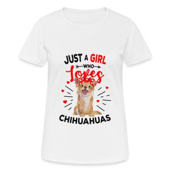 Chihuahua - Frauen T-Shirt atmungsaktiv - Weiß - Vorne - AI Model Female 172 dark (172cm)