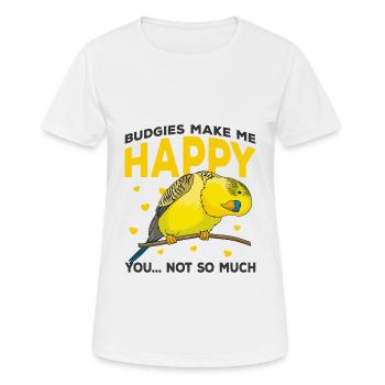 Wellensittich - Frauen T-Shirt atmungsaktiv - Weiß - Vorne - AI Model Female 172 dark (172cm)