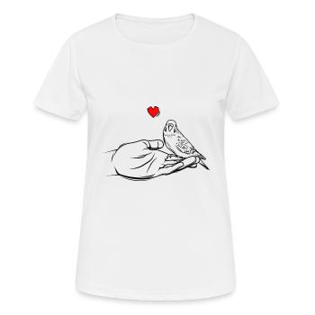 Wellensittich - Frauen T-Shirt atmungsaktiv - Weiß - Vorne - AI Model Female 172 dark (172cm)