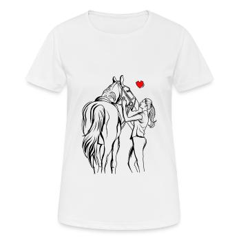 Cheval - T-shirt respirant Femme - blanc - Devant - AI Model Female 172 dark (172cm)